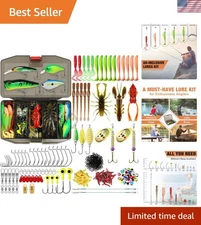 Versatile 128-Piece Fishing Gear Kit with Tackle Box for Family Fishing Trips