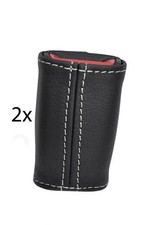 white stitch FITS TOYOTA MR2 MK2 89-00 2X SEAT BELT STALK LEATHER COVERS