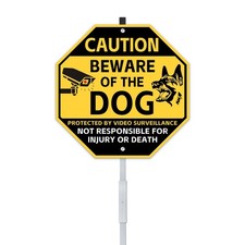 Beware of Dog Yard Sign with Stake for Home Yard Farm Garden Fence