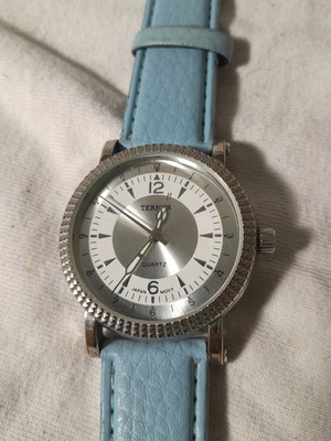 Bijoux Terner Watch Womans Light Blue And Silver Toned, New Battery K-10928