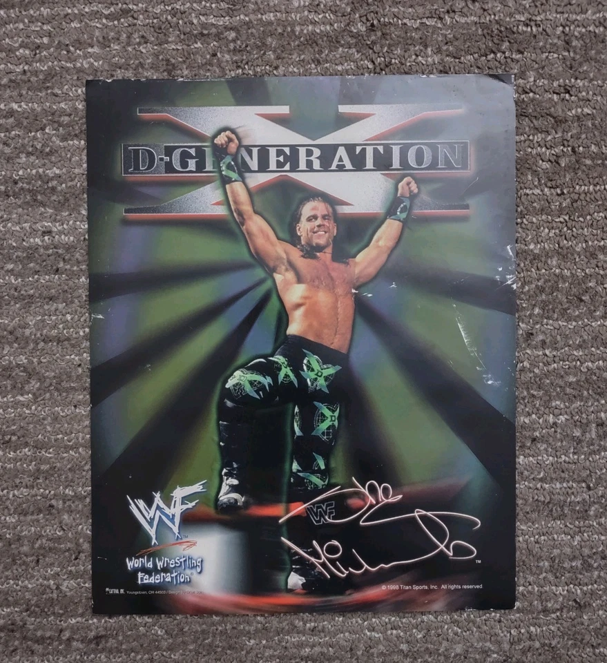 Juego de 2 fotos de lucha libre WWF vintage 8x10 Shawn Michaels Kane WWE Foto 3 de 4