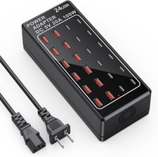 USB Charger Station, C Charging Block, 100W 20A 24 Port Multiple USB Charger