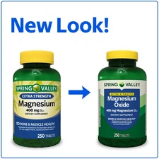 Spring Valley Magnesium Dietary Supplement Tablets for Bone and Muscle Health