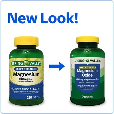 Spring Valley Magnesium Dietary Supplement Tablets for Bone and Muscle Health