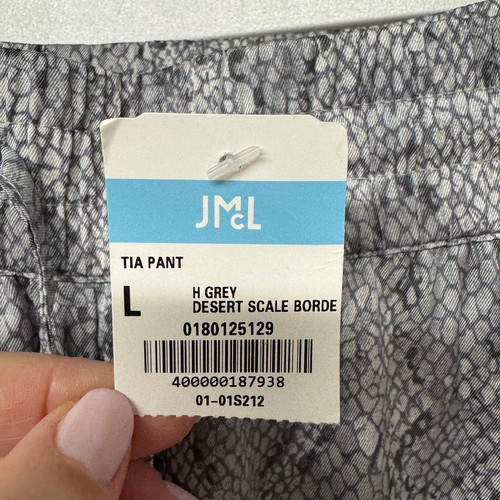 J.McLaughin Tia Desert Scale Border grau Satin Pull-On Kordelzug Hose Large - Bild 9 von 13