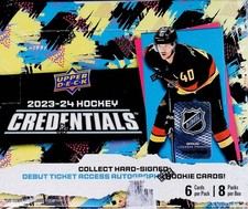 2023-24 NHL Upper Deck Credentials Hockey Factory Sealed Hobby Box