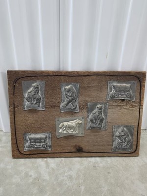 Vintage Tin Candy Chocolate Mold Native American Western Cowboy Lorann Sucker