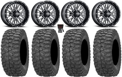 ITP Momentum 14'' Wheels Milled 32'' Rock-A-Billy Tires Kawasaki Mule Pro FXT KRX