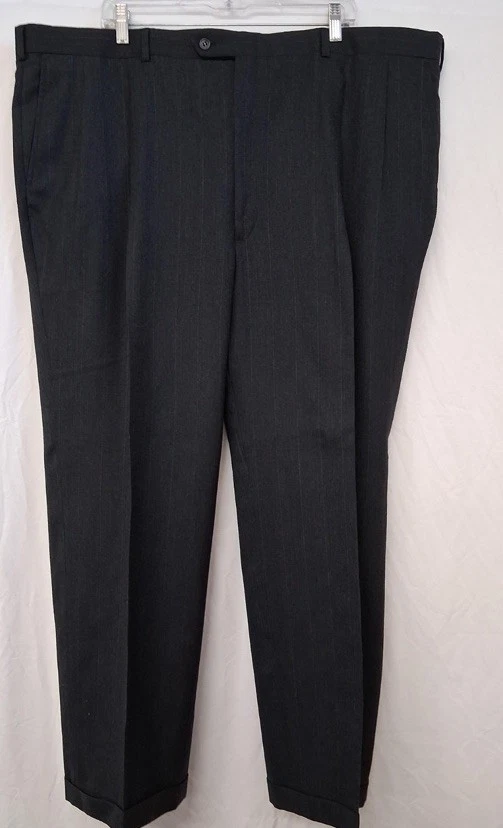 VINTAGE Burberry London Mens 42L Gray Pinstripe 2-Button Suit Blazer Pants 32x32 - Imagem 4 de 4