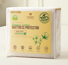 Mattress Protector Queen Waterproof Breathable Organic Cotton 280GSM Orga001