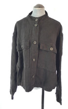 Velvet Graham Spencer Shirt Jacket Linen Black Lagenlook Cropped Designer M
