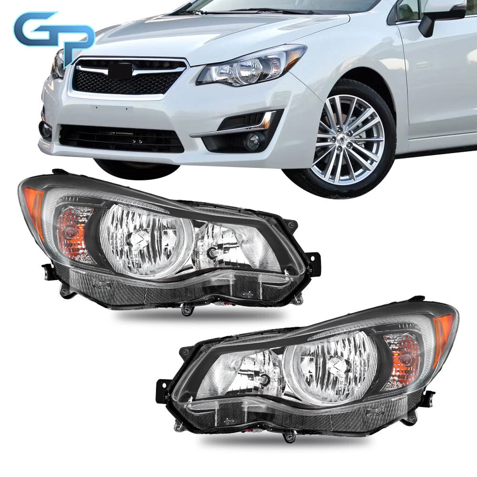 Black Headlight For 2012-2015 Subaru Impreza&2013-16 XV Crosstrek Halogen LH+RH - Image 2 of 4