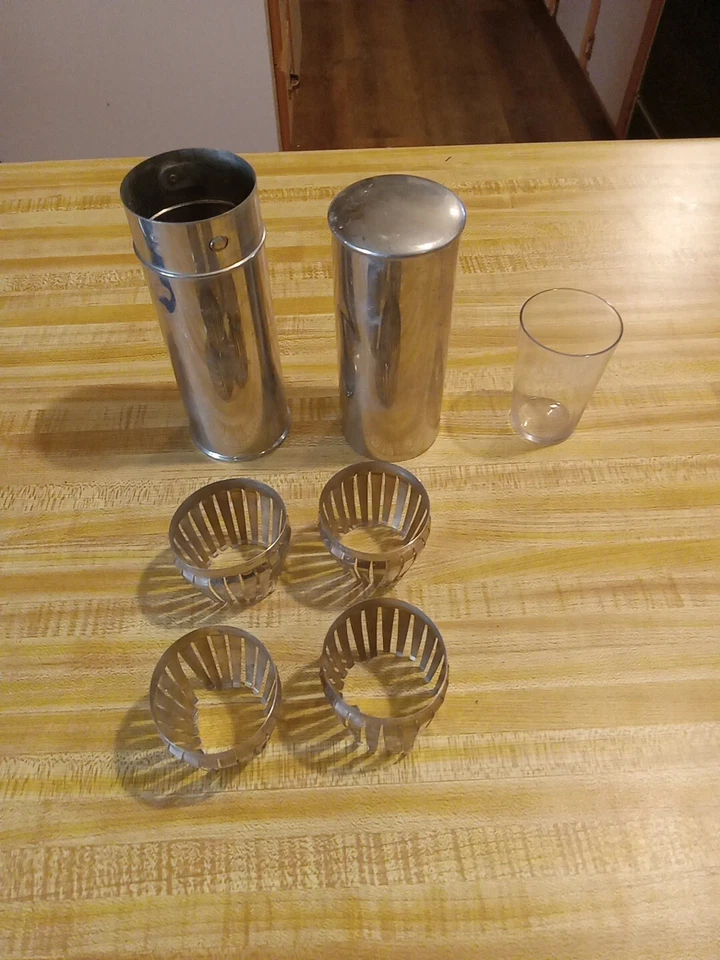 Portador Vaso Baldwin's Antiguo Muy Genial, Tubo Cromo Art Deco Sin Vasos Foto 2 de 4