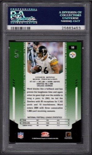 Espejo esmeralda Hines Ward Leaf 2004 materiales certificados SSP automático/5 grados PSA 8 - Imagen 2 de 2