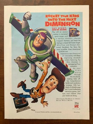 1996 Disney Pixar Toy Story CD-ROM Animated Storybook Print Ad
