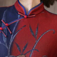 Femme Floral Qipao Robe Élégant Chinois Qipao Mandarine Col Soirée