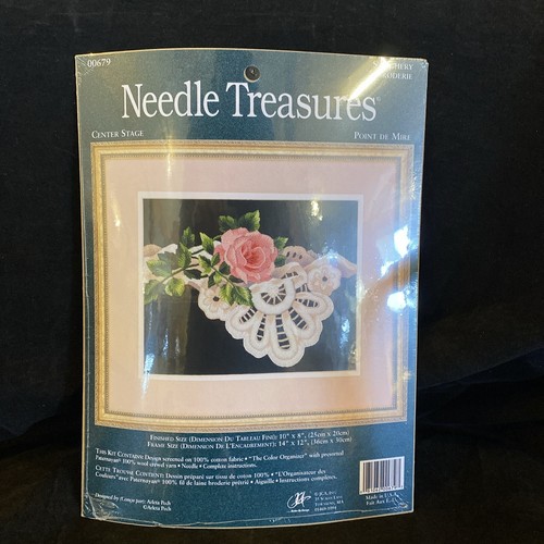 Nadel Treasures Center Stage Crewel Stickset Blumenmuster Spitze 00679 Neu in Verpackung - Bild 6 von 6
