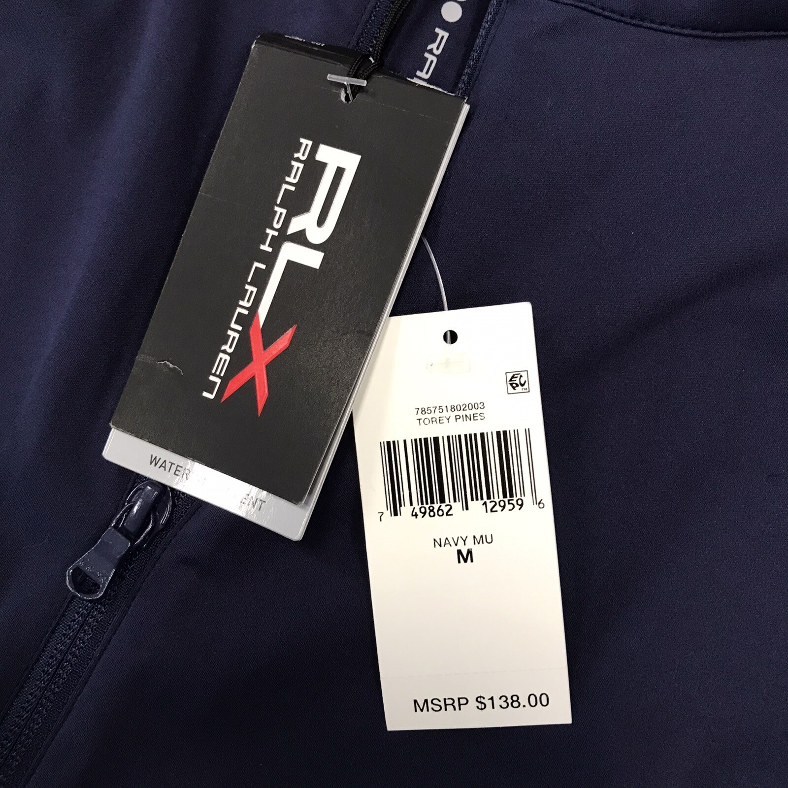 NWT Ralph Lauren RLX Golf Blue Green Zip Jacket Vest Sz Medium Torey Pines $138 thumbnail 5