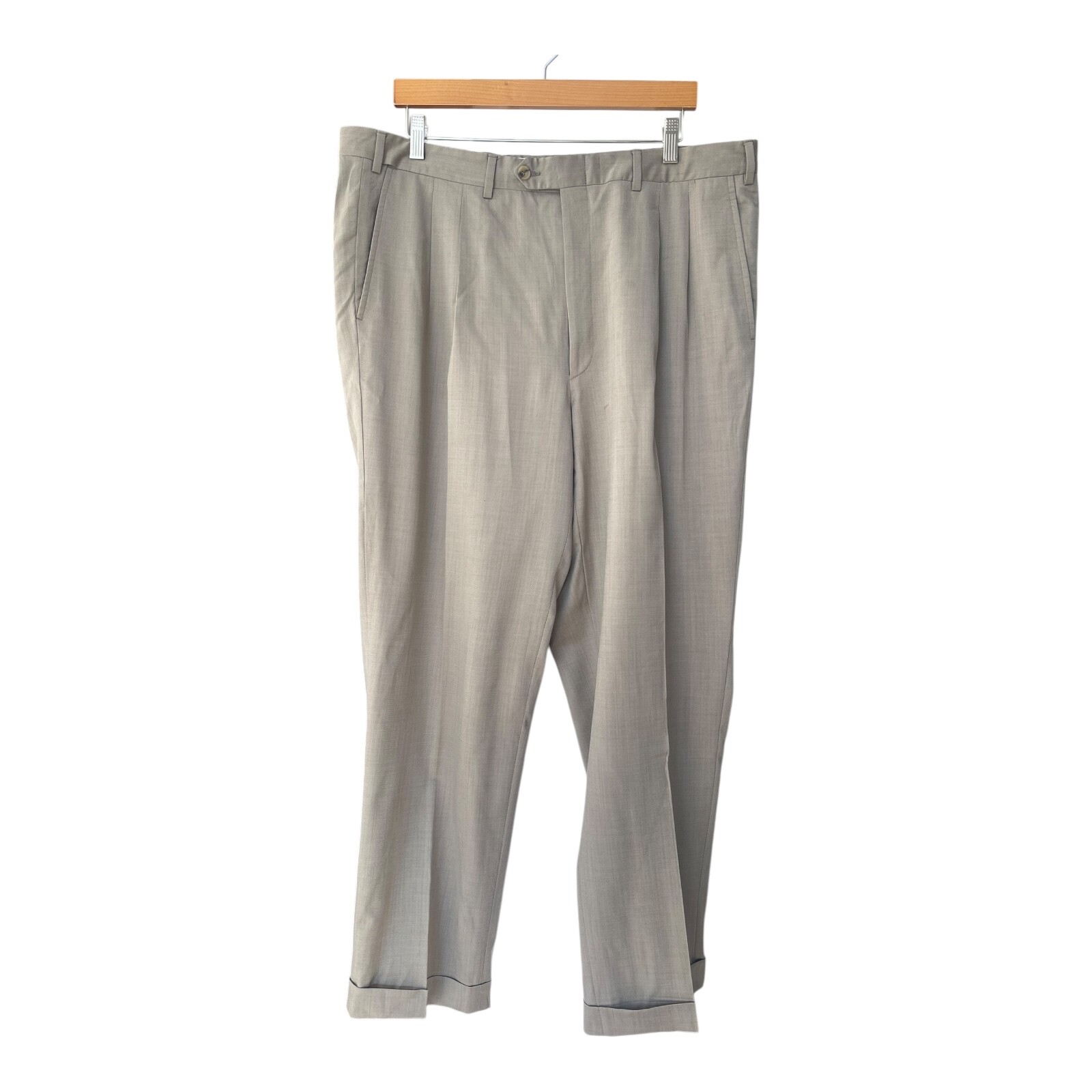 Pal Zileri Woven Pleated Cuffed 100percent Wool Mens Dress Pants. 32/30
