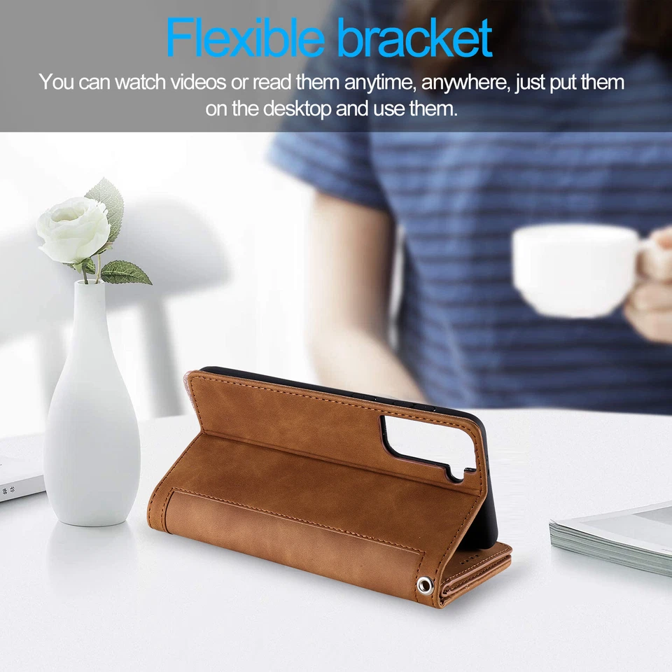 Кожаный чехол-бумажник на молнии для Samsung Galaxy S25 S24 S23 S22 Ultra Plus S21 S20 - Изображение 4 из 4