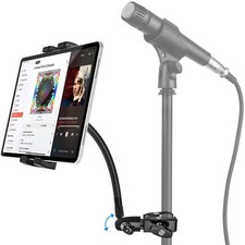 Gooseneck Tablet Mic Stand, woleyi Phone iPad Holder for Microphone... Fast Ship