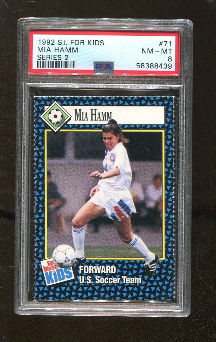Mia Hamm 1992 Sports Illustrated For Kids Card #71 Series 2 RC US Soccer PSA 8