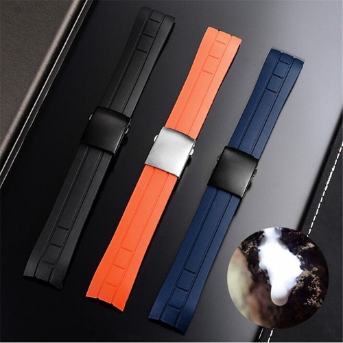 22mm Rubber Watchband Strap For MIDO Tissot Seastar T120.407 Bracelet Black - Picture 2 of 12