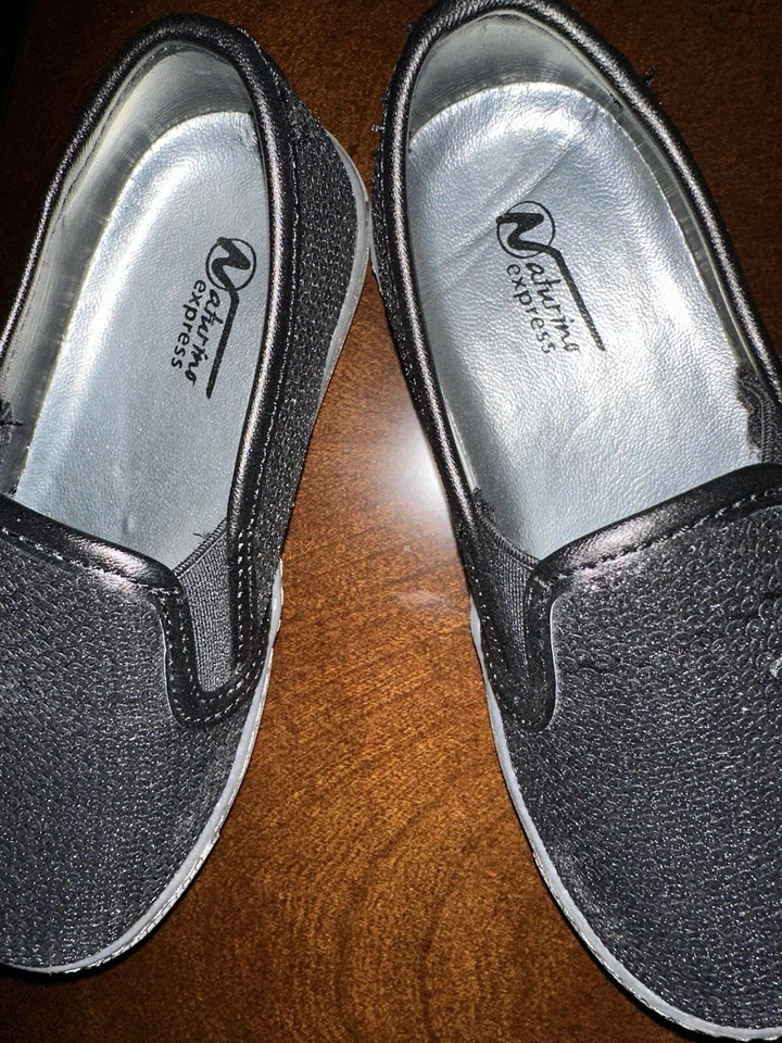 NEW Naturino Express Little Girl’s Sneaker  shoes sequin Size 10 black - Image 2 of 4