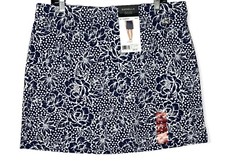 Rafaella Skirt Comfort Floral Mediterranean Blue Size XL NWT