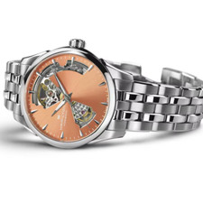 New Jazzmaster Open Heart Lady Auto ST Steel Apricot Dial Men Watch H32215100 4