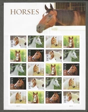 5891-95 MNH Sheet of 20 First Class Forever stamps honoring Horses