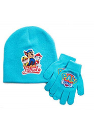 Nickelodeon Paw Patrol Toddler Girls Turquoise Knit Hat & Matching Gloves NWT