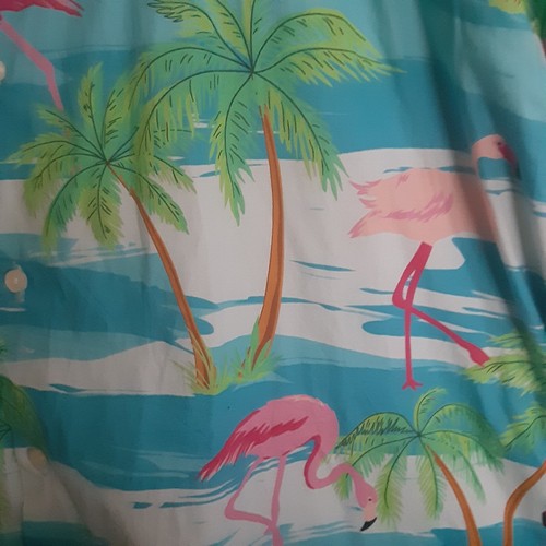Oppo Suits Flamingo Button Up Hawaiian sz 45/46 Flaw - Picture 5 of 9