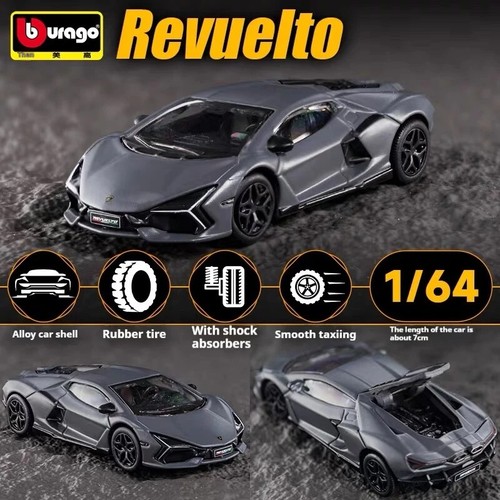 New In Stock Bburago 1:64 Lamborghini Revuelto Car Alloy Miniature Diecast Car - Picture 6 of 10