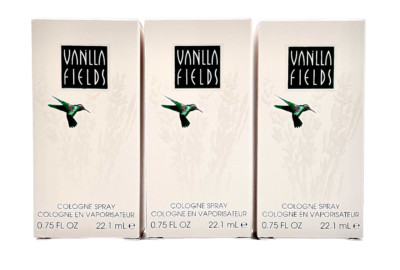 3 PACK - Vanilla Fields by Coty for Women 0.75 oz Cologne Spray NIB AUTHENTIC