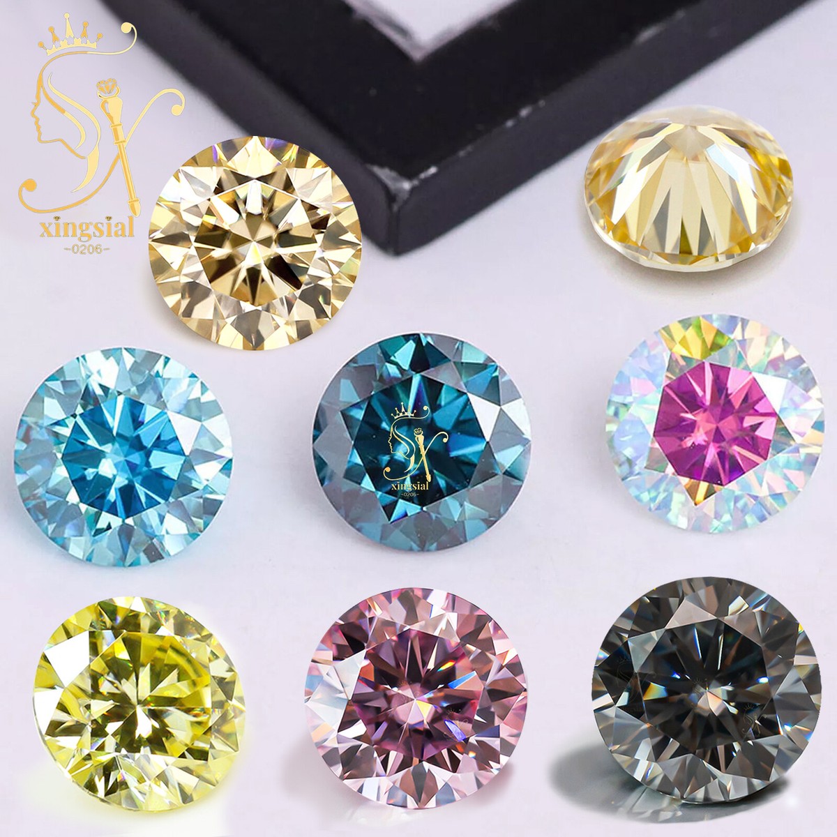 Cubic Zirconia Loose Moissanite Stones For Sale 3mm~12mm Lab
