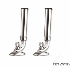 COPPIA PORTACANNE ORIENTABILE IN ACCIAIO INOX 316 FISSAGGIO 4 VITI BASE MM.89X55