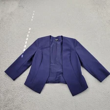 Express Blazer Womens 12 Purple Nylon Open Front Long Sleeve