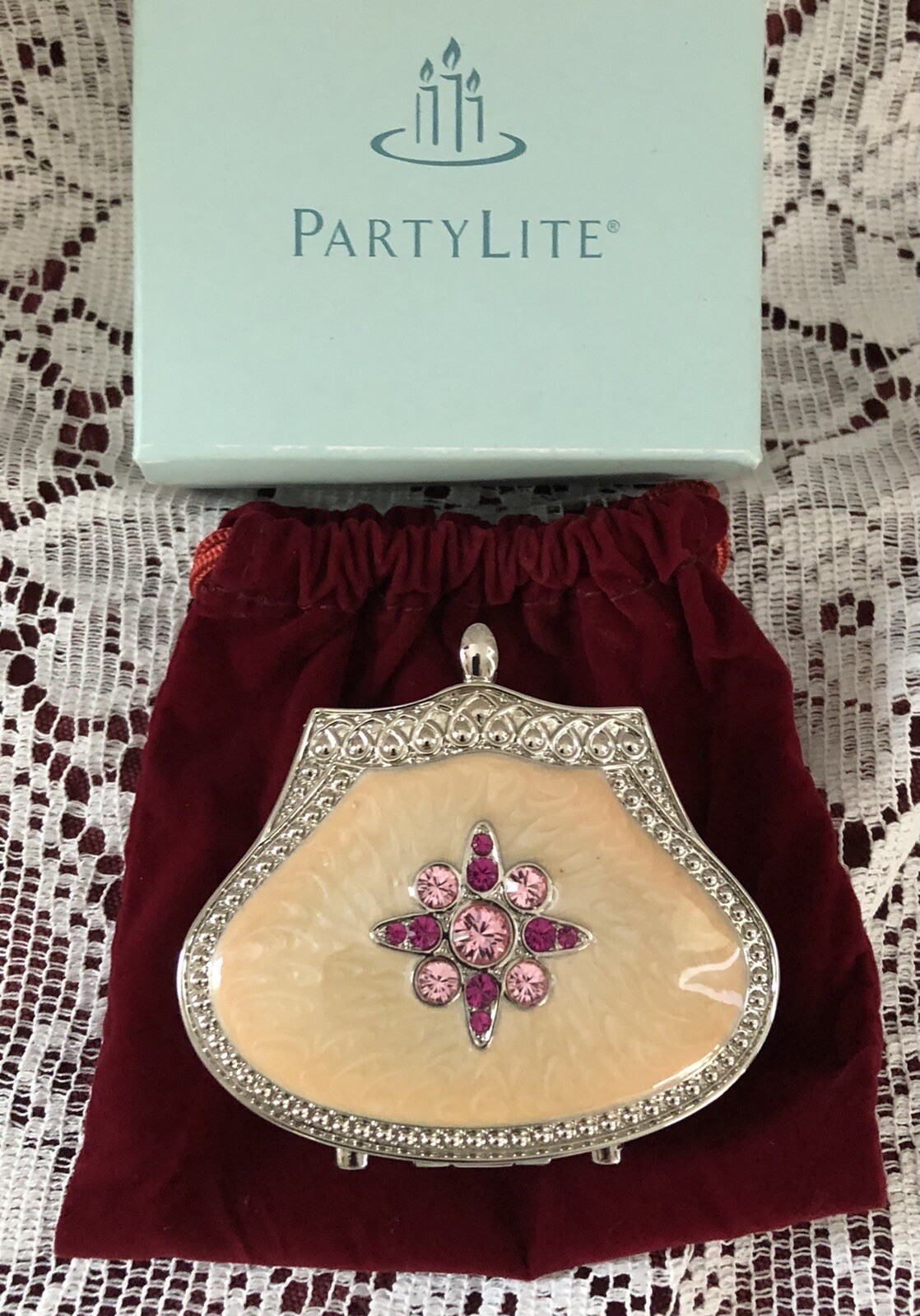 PartyLite HOLLYWOOD GLAMOUR Travel Tealight Holder P8440 Pink Purse w