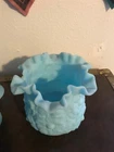 Fenton vase blue satin