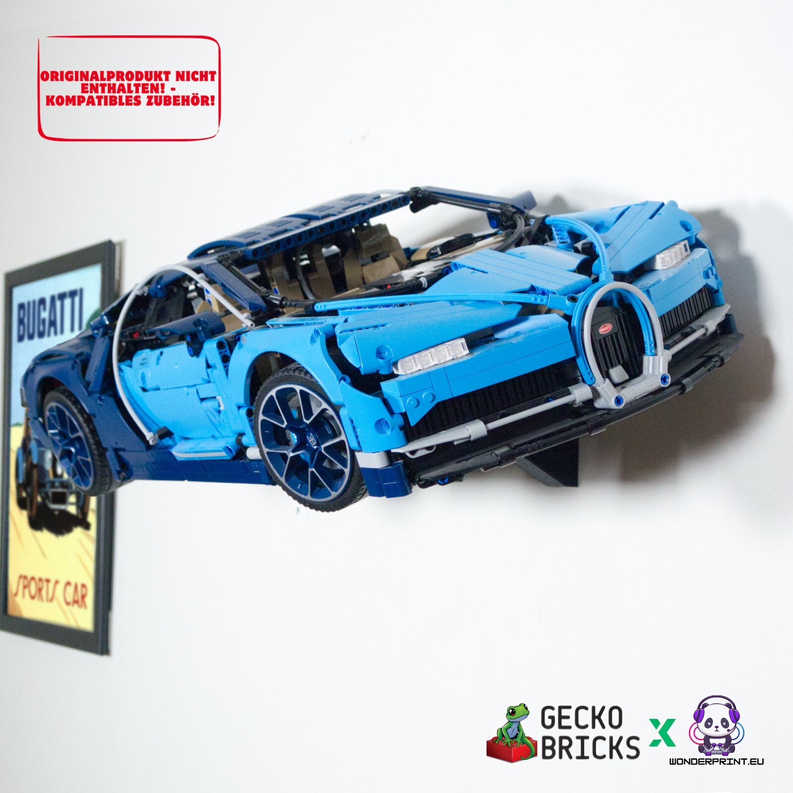 Wandhalterung Halter Halterung passend für LEGO® Technic Bugatti Chiron 42083