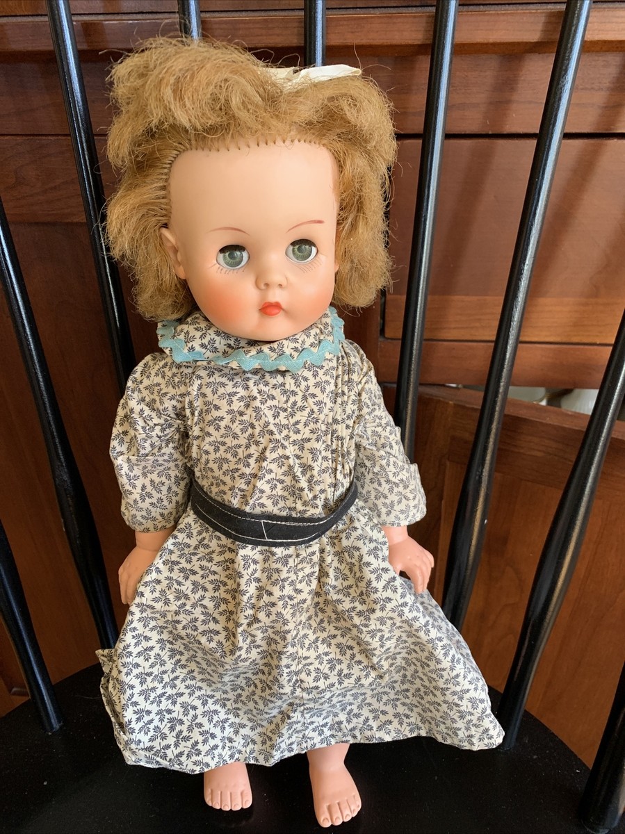 Vintage Horseman 16” Sleepy Eye Baby Doll Blonde Blue Eyes P51yy