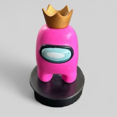 2021 Toikido Among Us 2'' pink crown crewmate rare mini figure, stamp