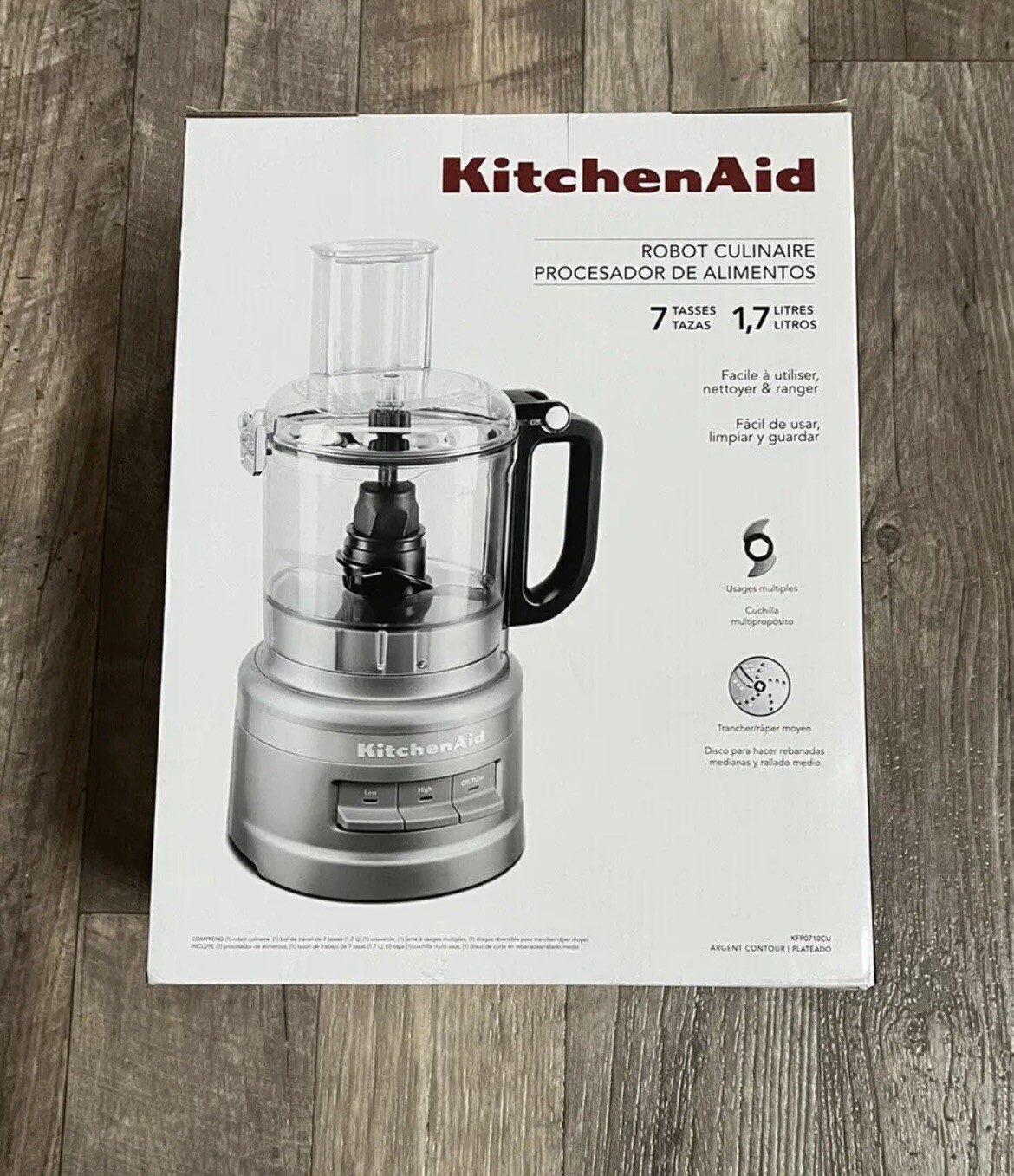 KitchenAid 7 Cup Food Processor Plus Chop Puree Shred Slice KFP0710CU