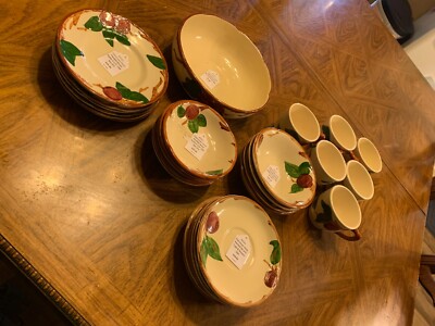 Franciscan Hand Painted Dishes (6Cups/Saucers,4Cereal,5Sauce,6Bread,Serving  Bowl