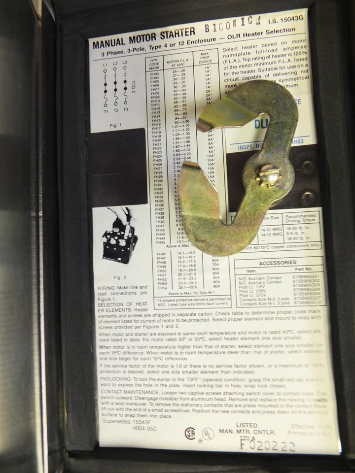 CUTLER-HAMMER STAINLESS STEEL ENCLOSURE B100W1C TYPE 4 OR 12 Foto 4 de 4