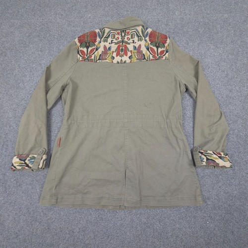 Bellfield Jacket Women MEDIUM Green Utility Denim Parka Winter pockets Size M - Picture 5 of 10