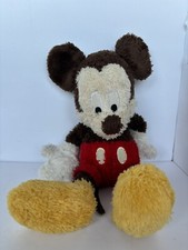 Disney Parks Exclusive Brown Mickey Mouse Limited Edition 18" Shaggy Fuzzy Plush