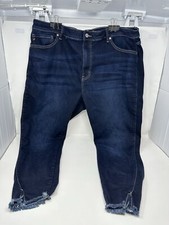 Kancan Jeans Women Size 22W Dark Wash Raw Hem Ankle