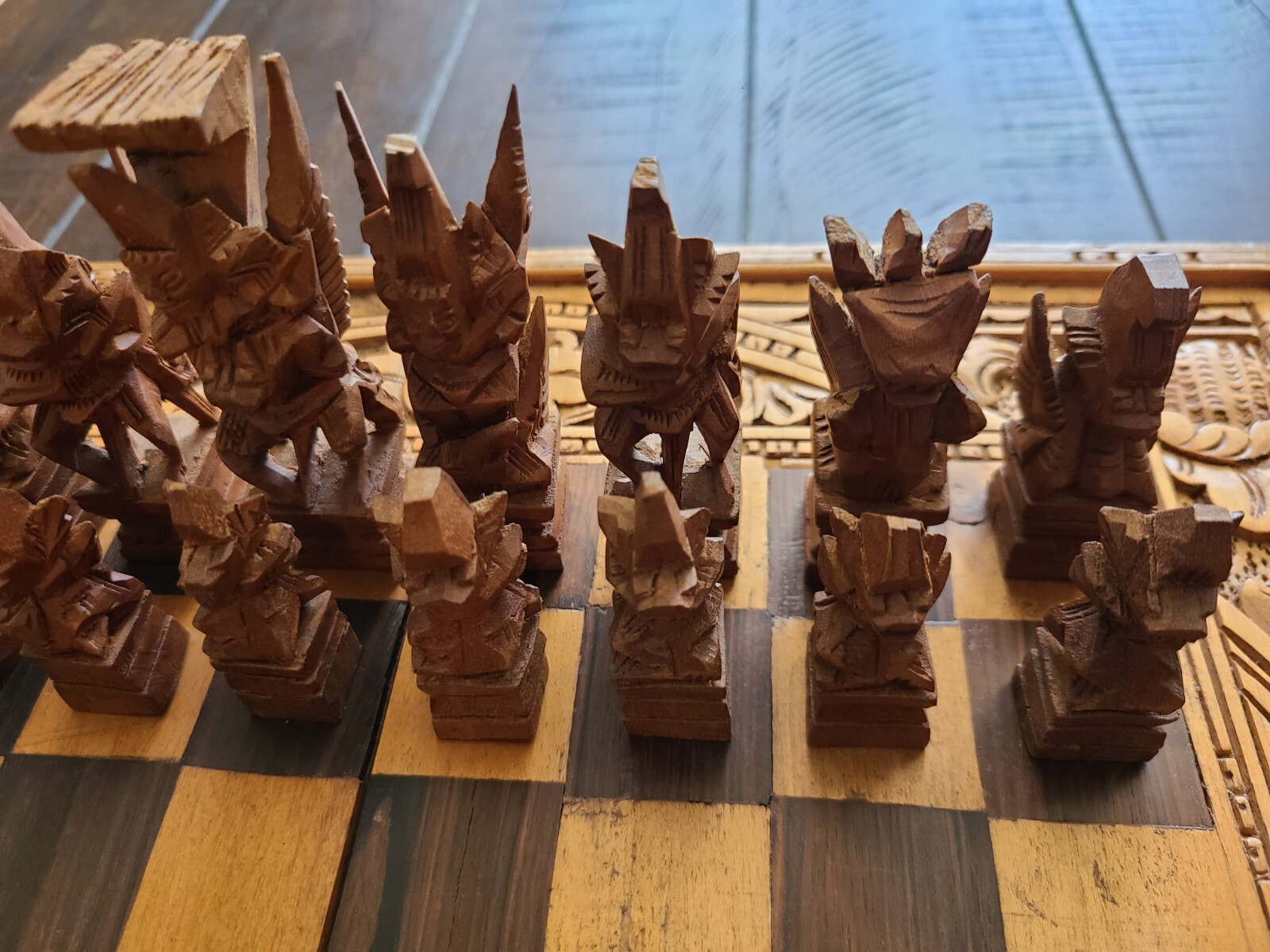 Kiva Store  Hand Carved Natural Wood Folding Chess Set from Bali - Play to  Win